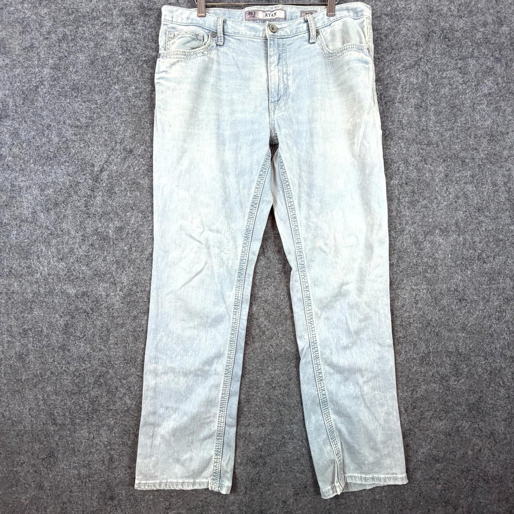 BKE Ryan Jeans Mens 36 Blue Denim Mid Rise Light Wash Straight Leg Streetwear